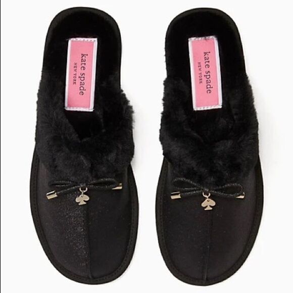 Nwt Kate Spade slippers black - Picture 1 of 5
